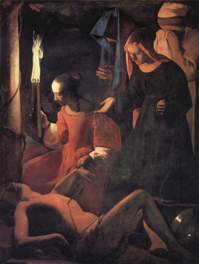 Georges de La Tour Die Auffindung der Leiche des Hl.Sebastian